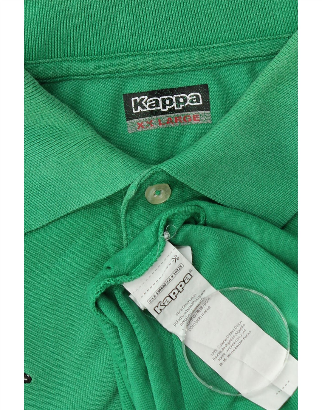 Kappa Mens Polo Shirt 2XL Green Cotton