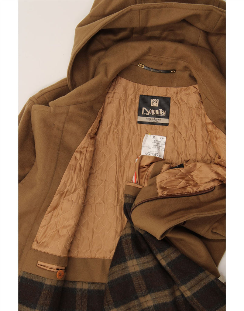 DOLOMITEN Mens Hooded Duffle Coat IT 52 XL Brown Viscose Vintage Dolomiten and Second-Hand Dolomiten from Messina Hembry 