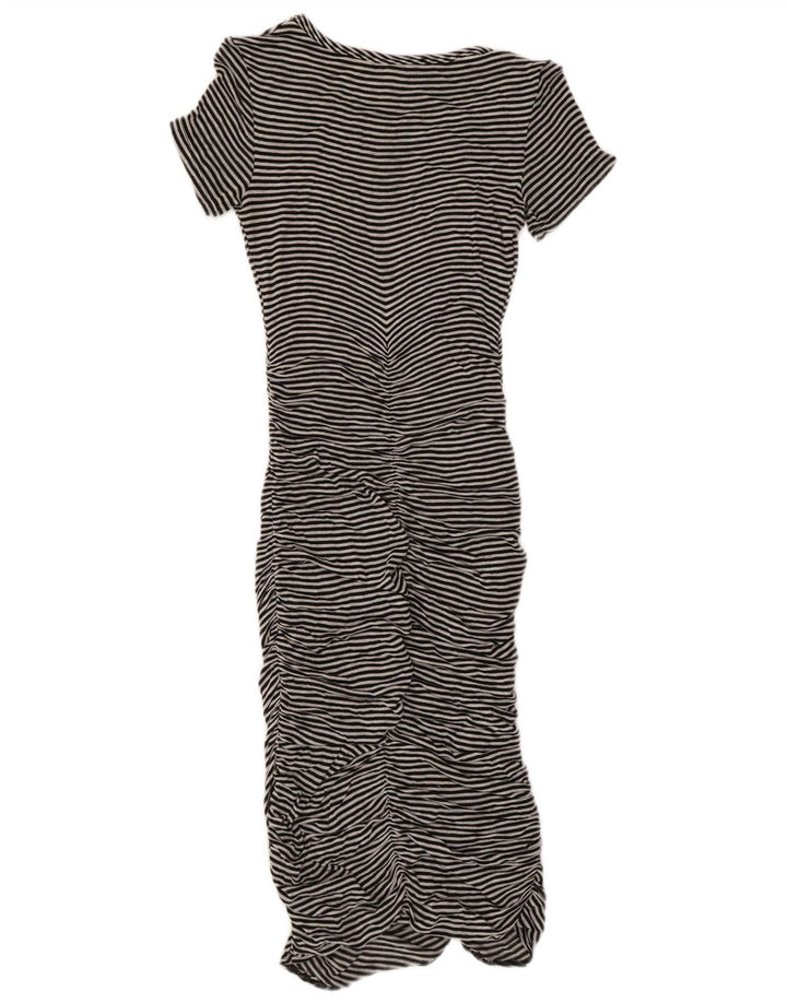 BCBGMAXAZRIA Womens Bodycon Dress UK 10 Small Black Striped