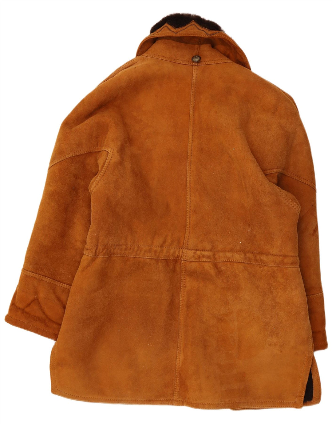 Vintage Womens Oversized Shearling Coat IT 44 Medium Brown