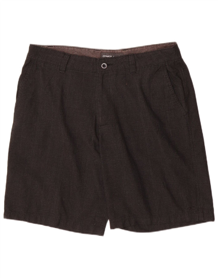 O'NEILL Mens Chino Shorts W34 Large Grey Check Polyester