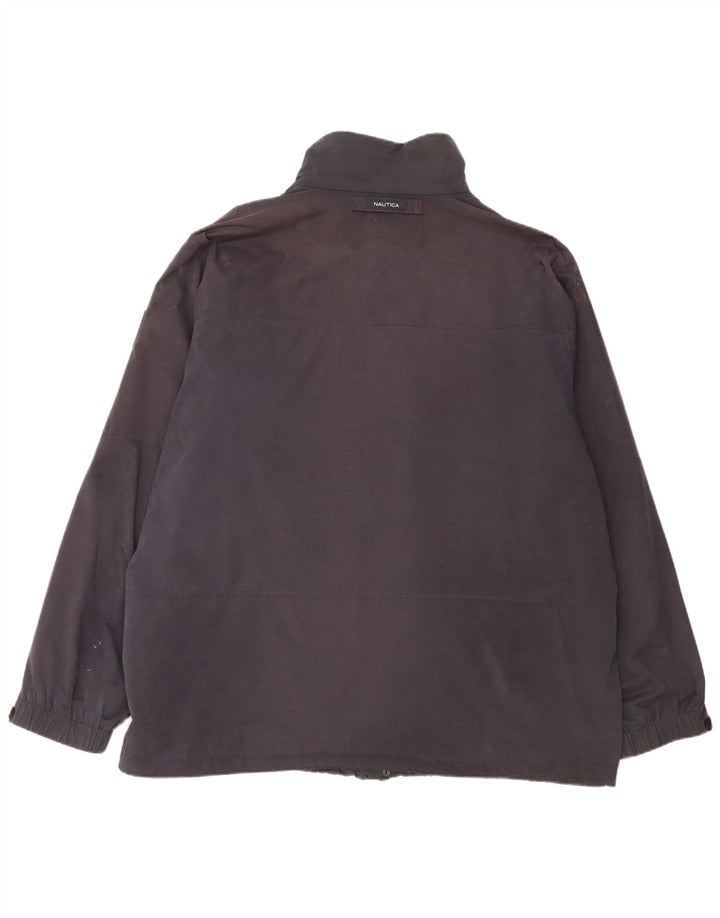 Nautica Mens Windbreaker Jacket UK 42 XL Black Polyester
