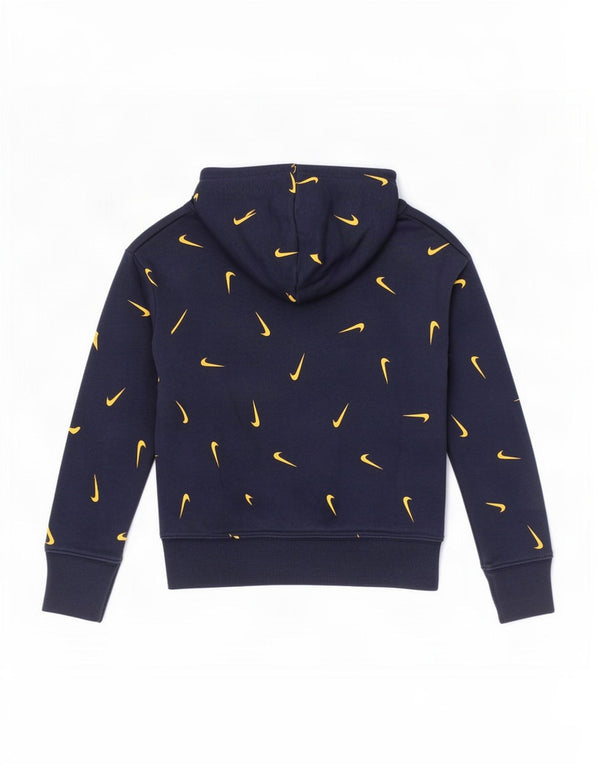 Nike Girls Graphic Standard Fit Hoodie Jumper 10-11 Years Medium Navy Blue