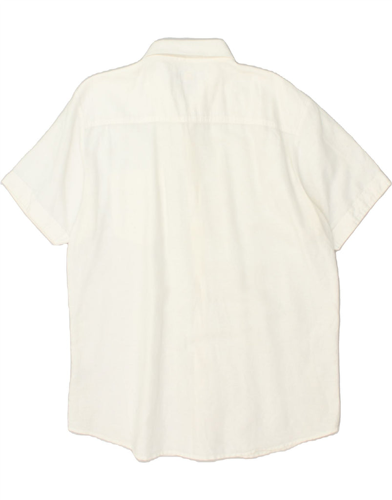 LEE Mens Short Sleeve Shirt 2XL White Linen | Vintage Lee | Thrift | Second-Hand Lee | Used Clothing | Messina Hembry 