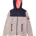 Superdry Womens Zip Hoodie Sweater UK 14 Medium Grey Colourblock Polyester