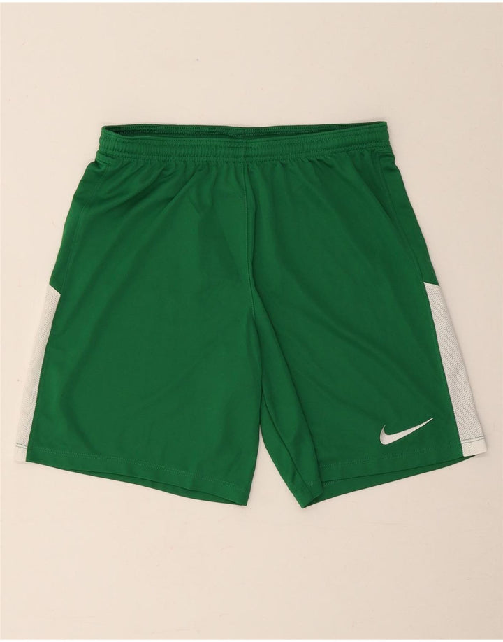 Nike Mens Dri Fit Slim Sport Shorts Medium Green Colourblock Polyester