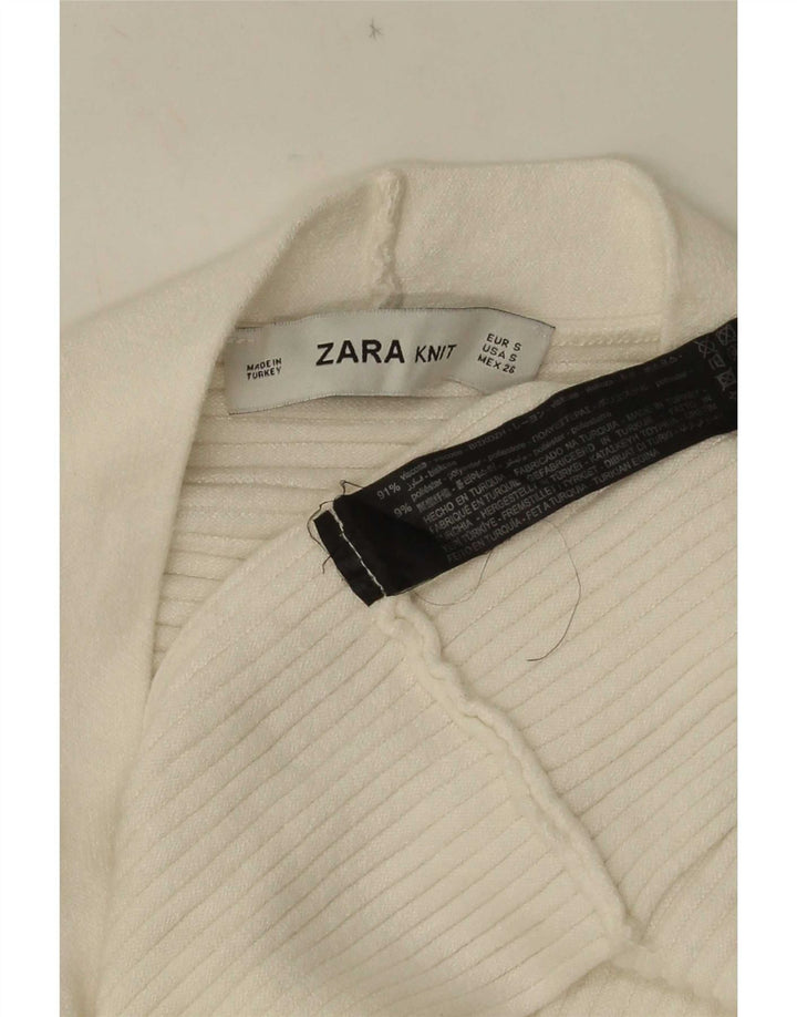 Zara Womens Oversized Cardigan Sweater UK 10 Small White Viscose