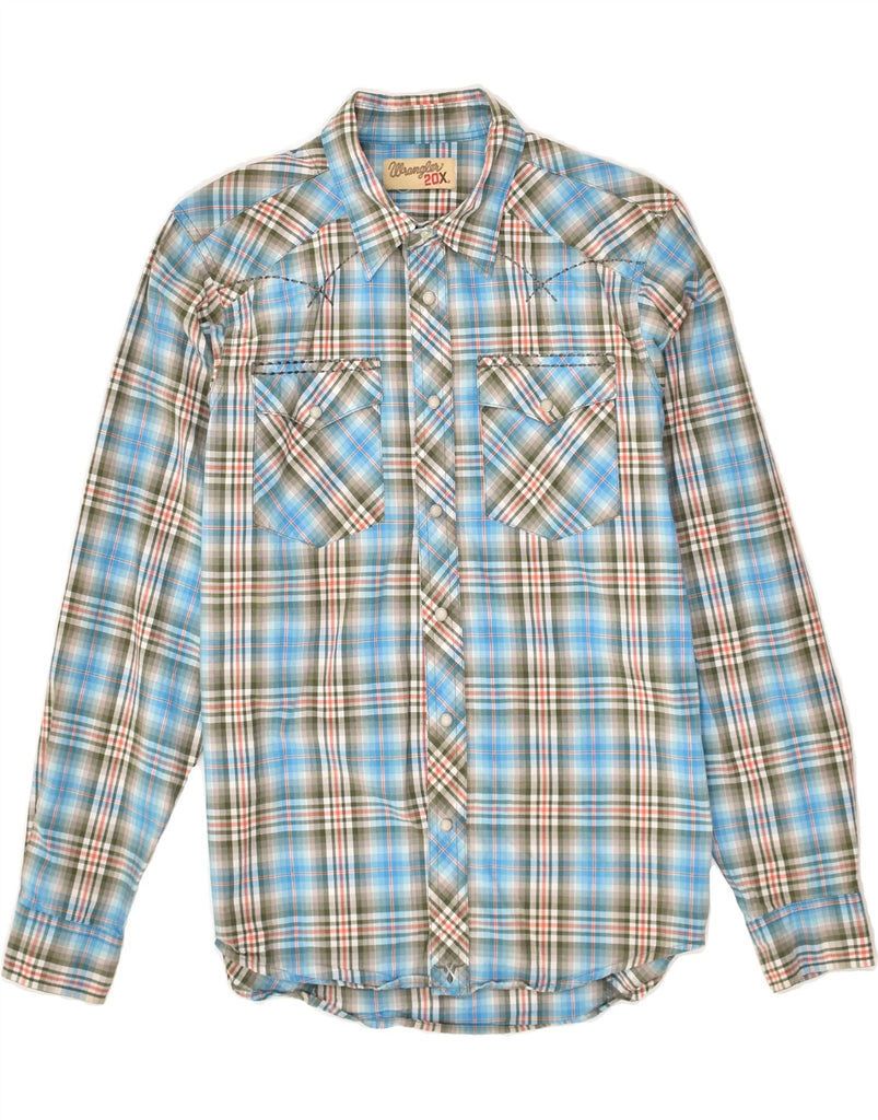 WRANGLER Boys Shirt 15-16 Years Blue Check Cotton | Vintage Wrangler | Thrift | Second-Hand Wrangler | Used Clothing | Messina Hembry 