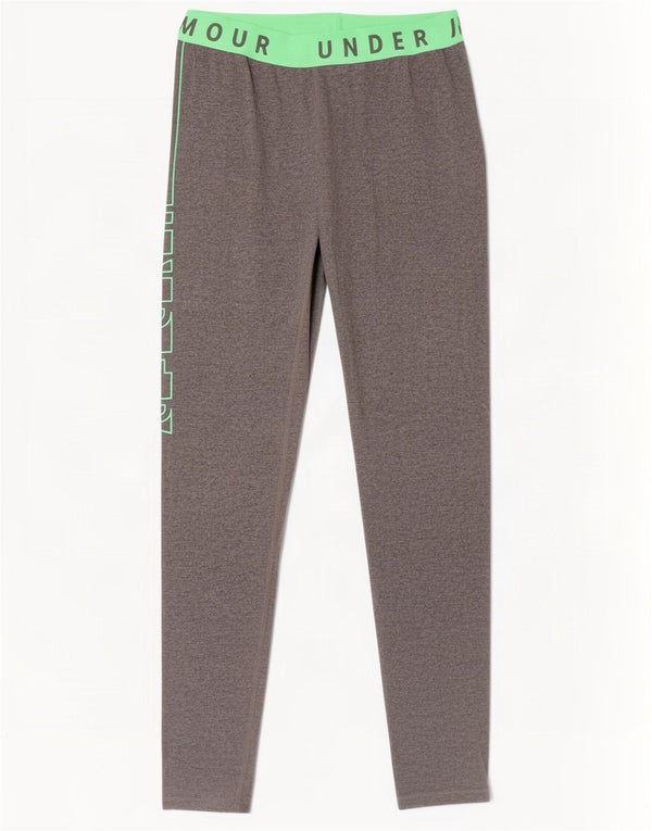 Under Armour Womens Graphic Leggings UK 4 XS Grey Colourblock