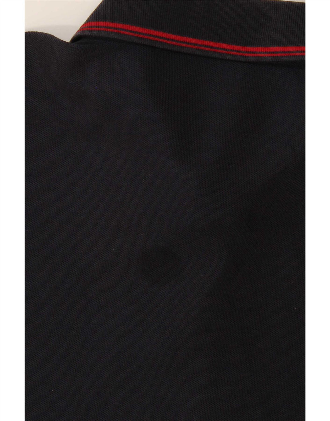 Calvin Klein Mens Polo Shirt Small Navy Blue Striped Cotton