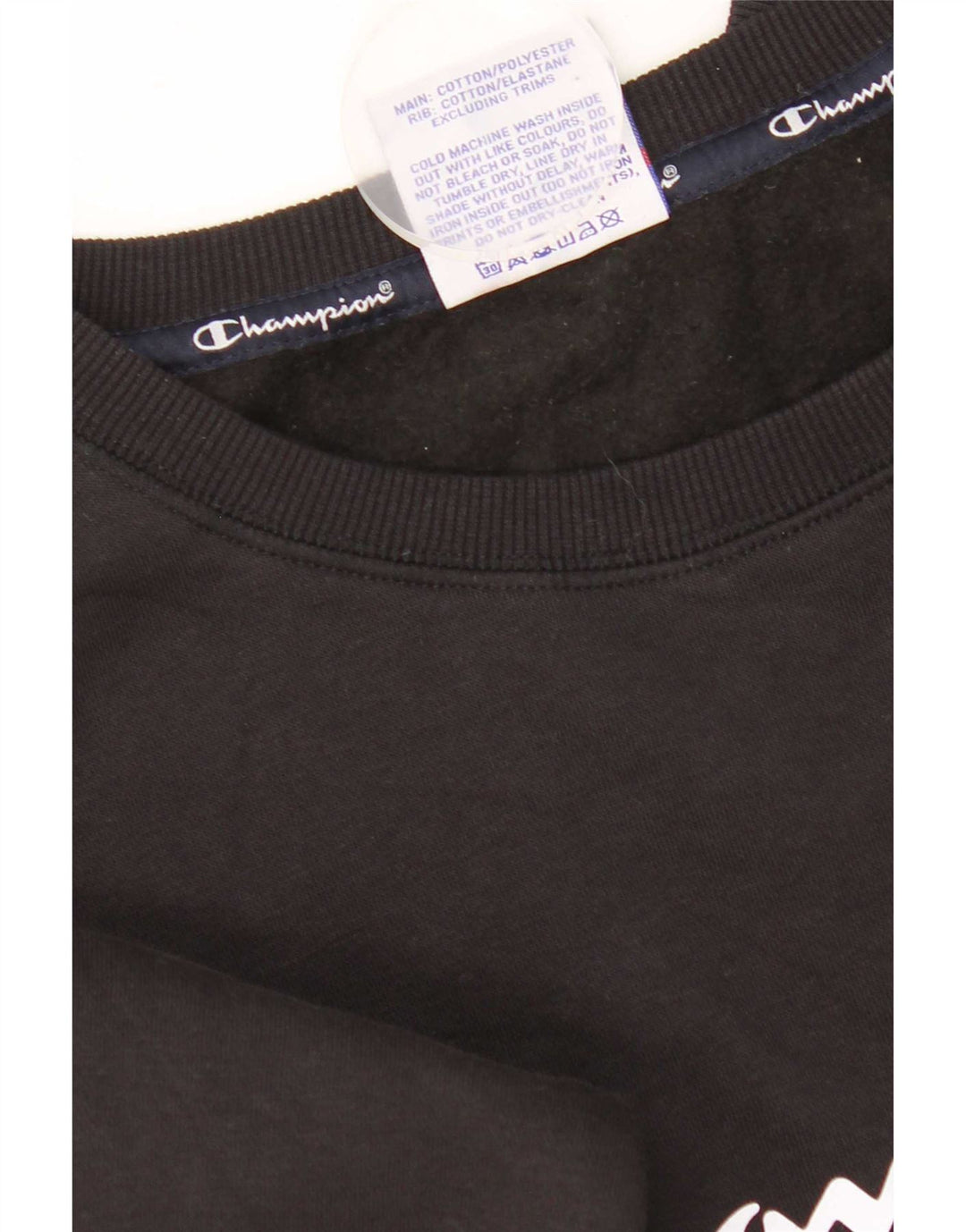 Champion Womens Graphic Sweatshirt Jumper UK 12 Medium Black Cotton