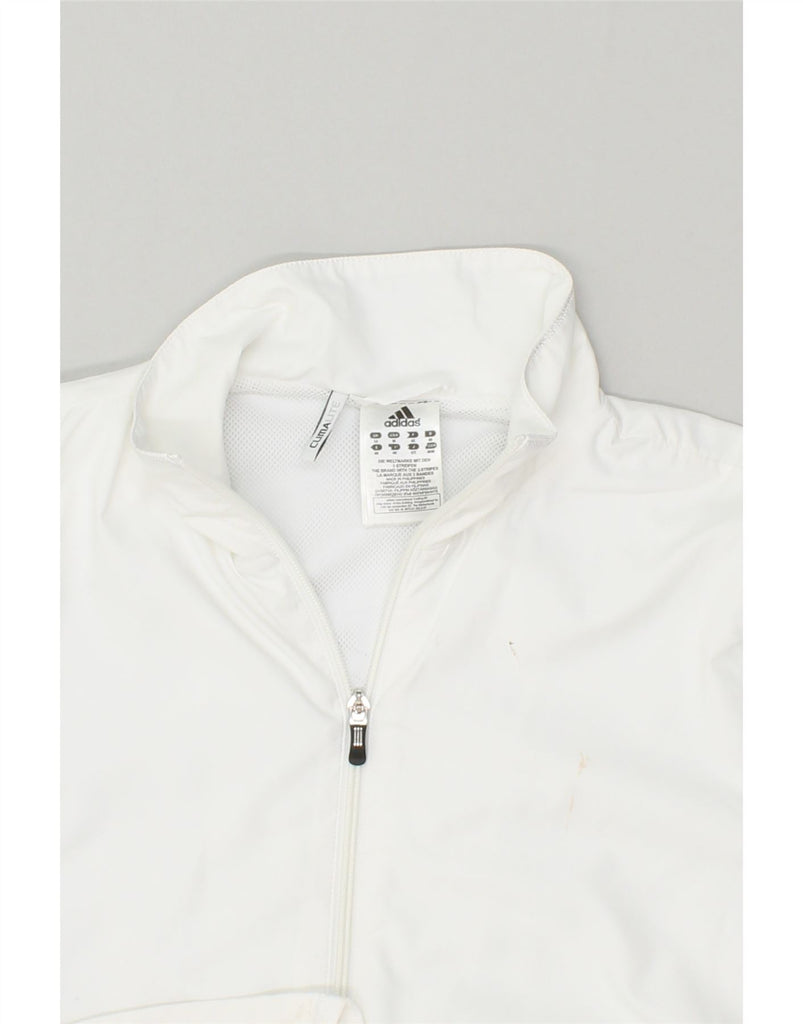 ADIDAS Womens Graphic Tracksuit Top Jacket UK 14 Large White Polyester | Vintage Adidas | Thrift | Second-Hand Adidas | Used Clothing | Messina Hembry 
