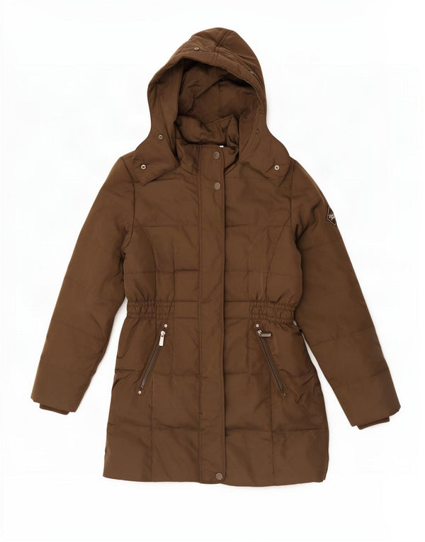 Here & There Girls Hooded Padded Jacket 11-12 Years Khaki Polyester