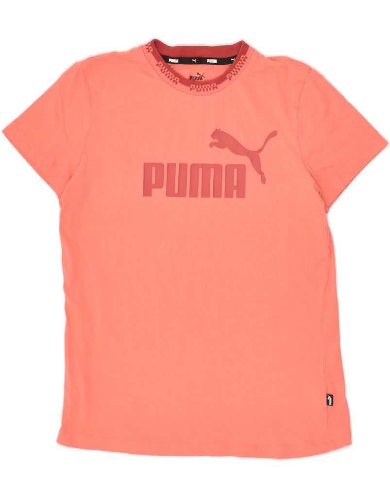 PUMA Womens Graphic T-Shirt Top UK 10 Small Pink Cotton | Vintage Puma | Thrift | Second-Hand Puma | Used Clothing | Messina Hembry 