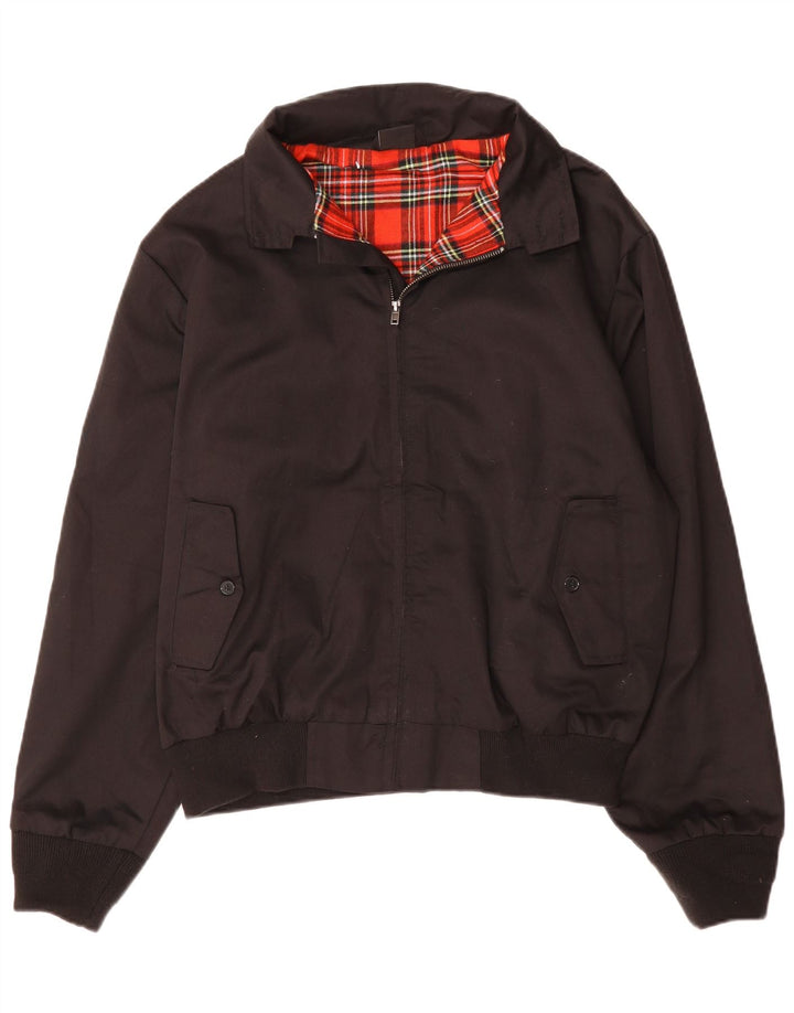 BRANDIT Mens Bomber Jacket UK 40 Large Black Polyester