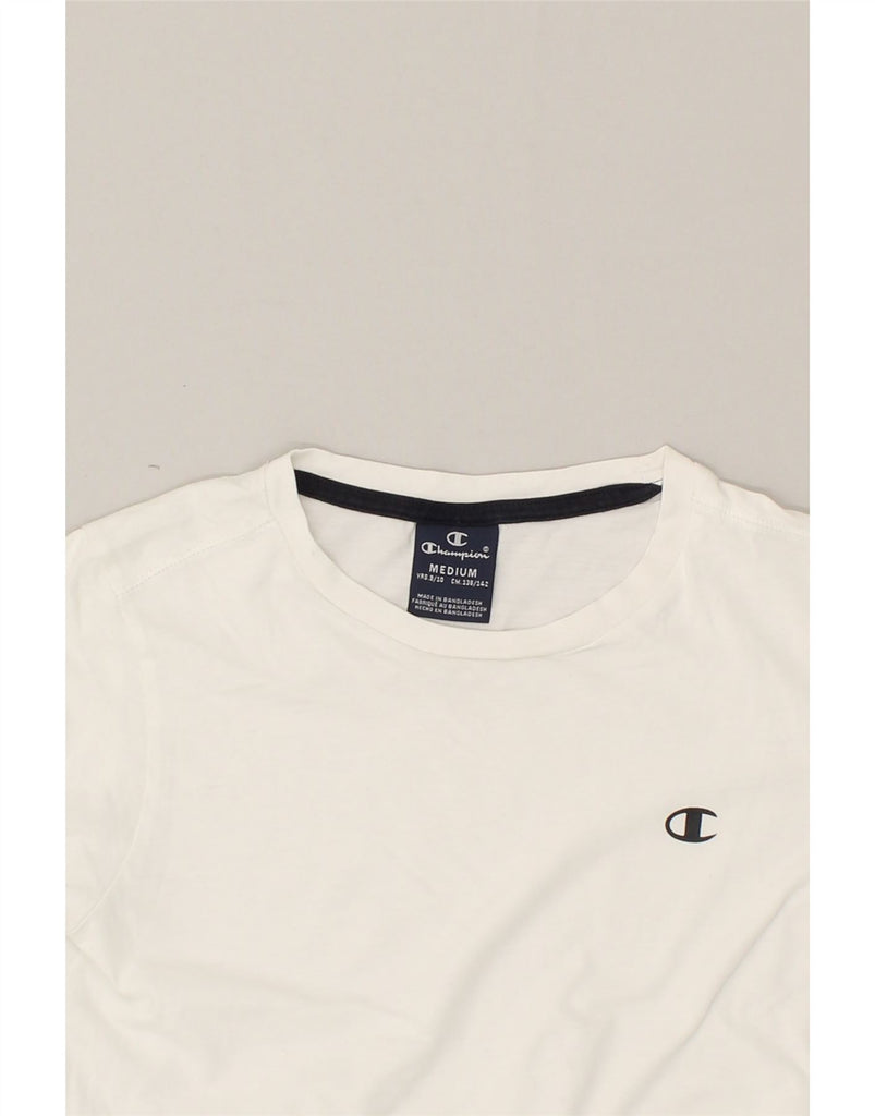 CHAMPION Boys T-Shirt Top 9-10 Years Medium White | Vintage Champion | Thrift | Second-Hand Champion | Used Clothing | Messina Hembry 