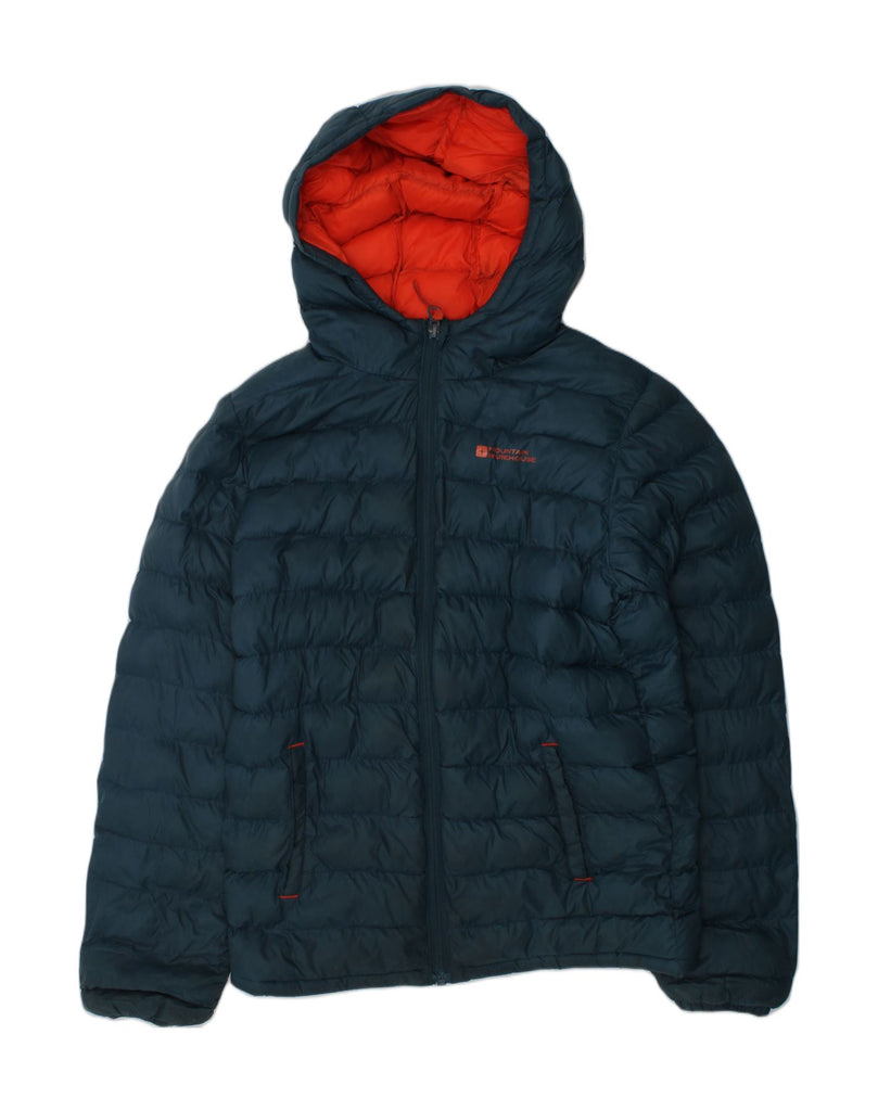 MOUNTAIN WAREHOUSE Boys Hooded Padded Jacket 9-10 Years Green Polyester | Vintage Mountain Warehouse | Thrift | Second-Hand Mountain Warehouse | Used Clothing | Messina Hembry 