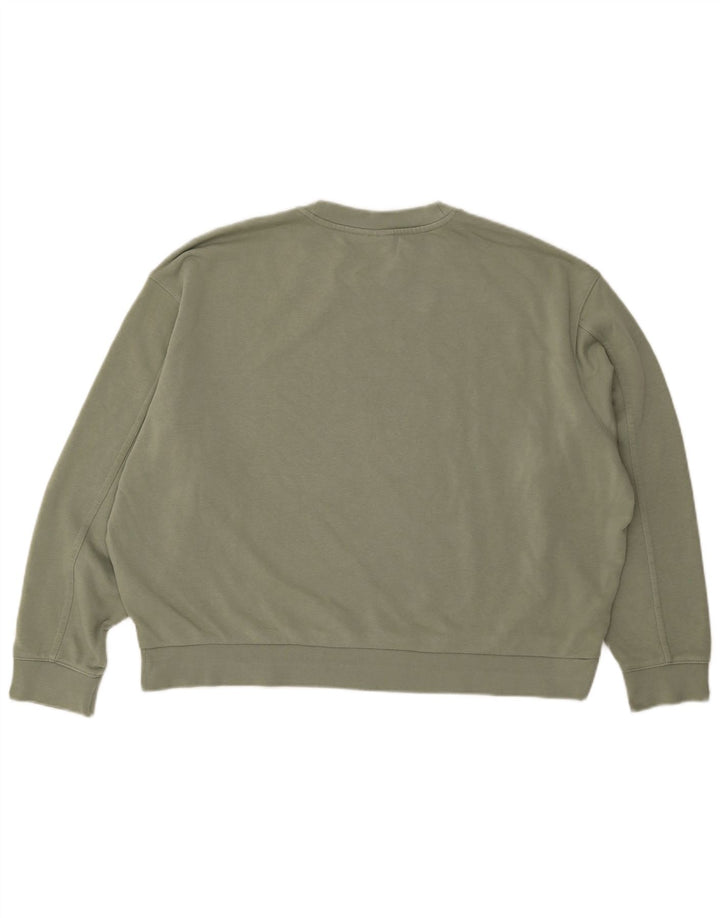 WEEKDAY Womens Oversized Sweatshirt Jumper UK 14 Medium Khaki Cotton