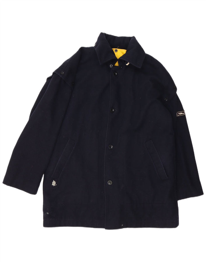 Marina Yachting Mens Overcoat IT 52 XL Navy Blue Wool