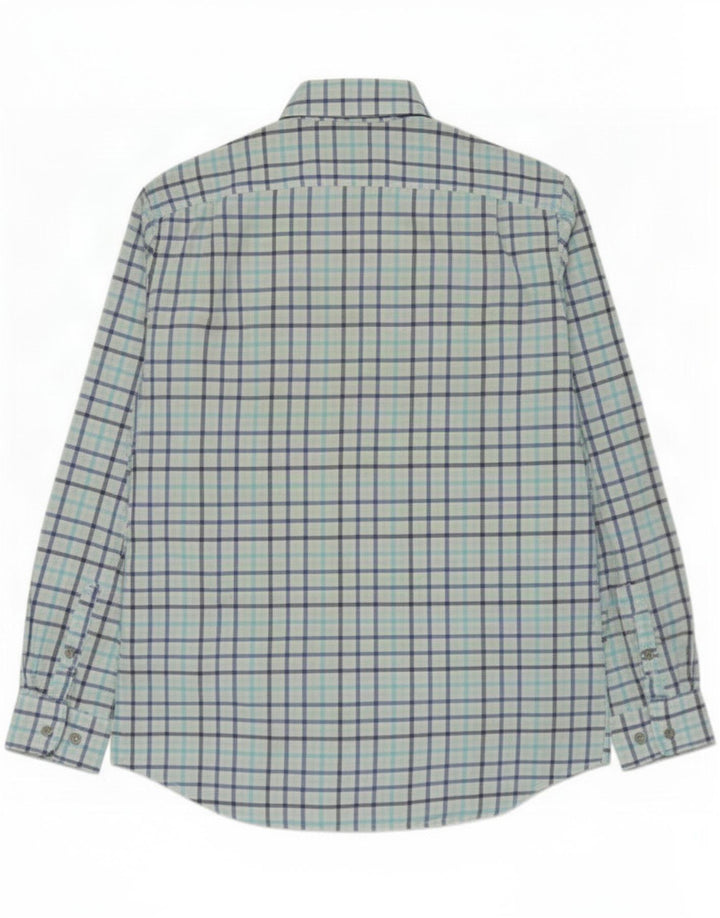 Nautica Mens Classic Fit Shirt Medium Blue Check Cotton