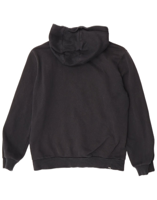 Puma Boys Graphic Hoodie Jumper 13-14 Years Black Cotton