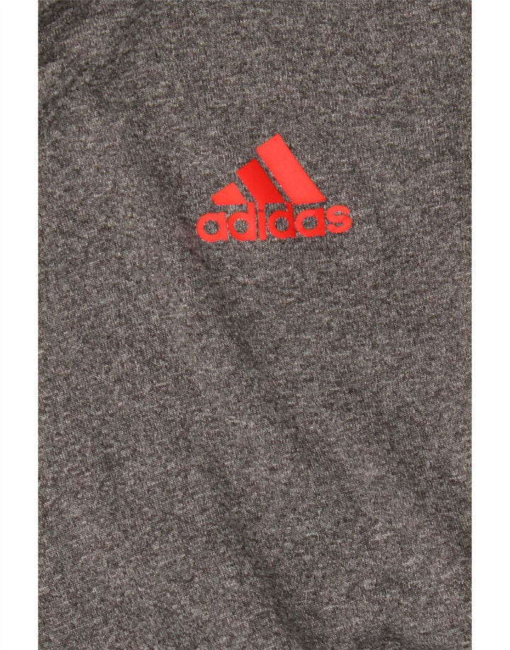 ADIDAS Mens Climawarm Hoodie Jumper Medium Grey Flecked Polyester