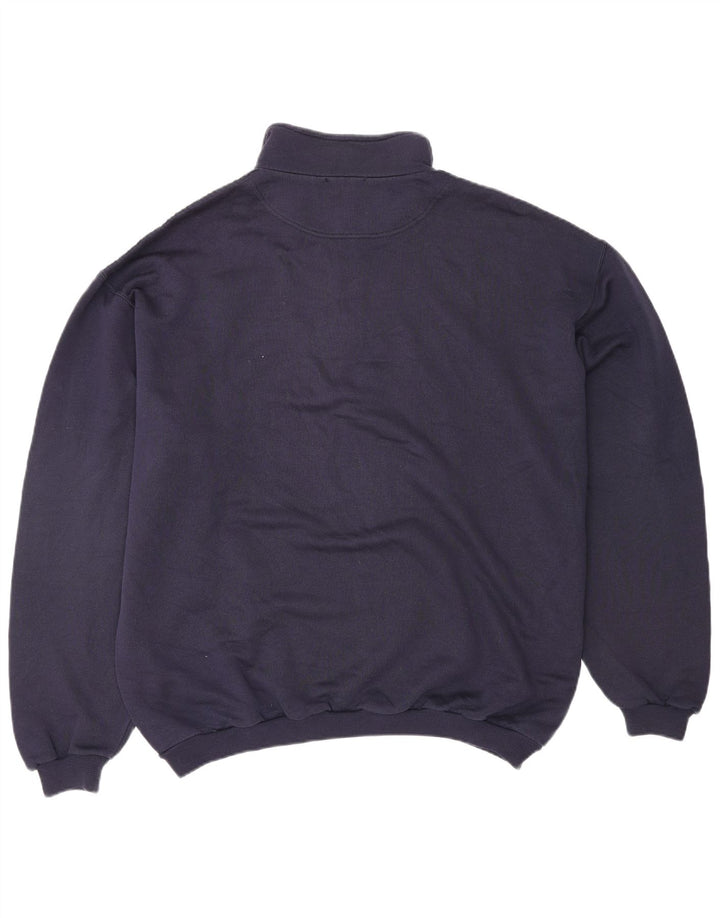 SERGIO TACCHINI Mens Graphic Zip Neck Sweatshirt Jumper XL Navy Blue