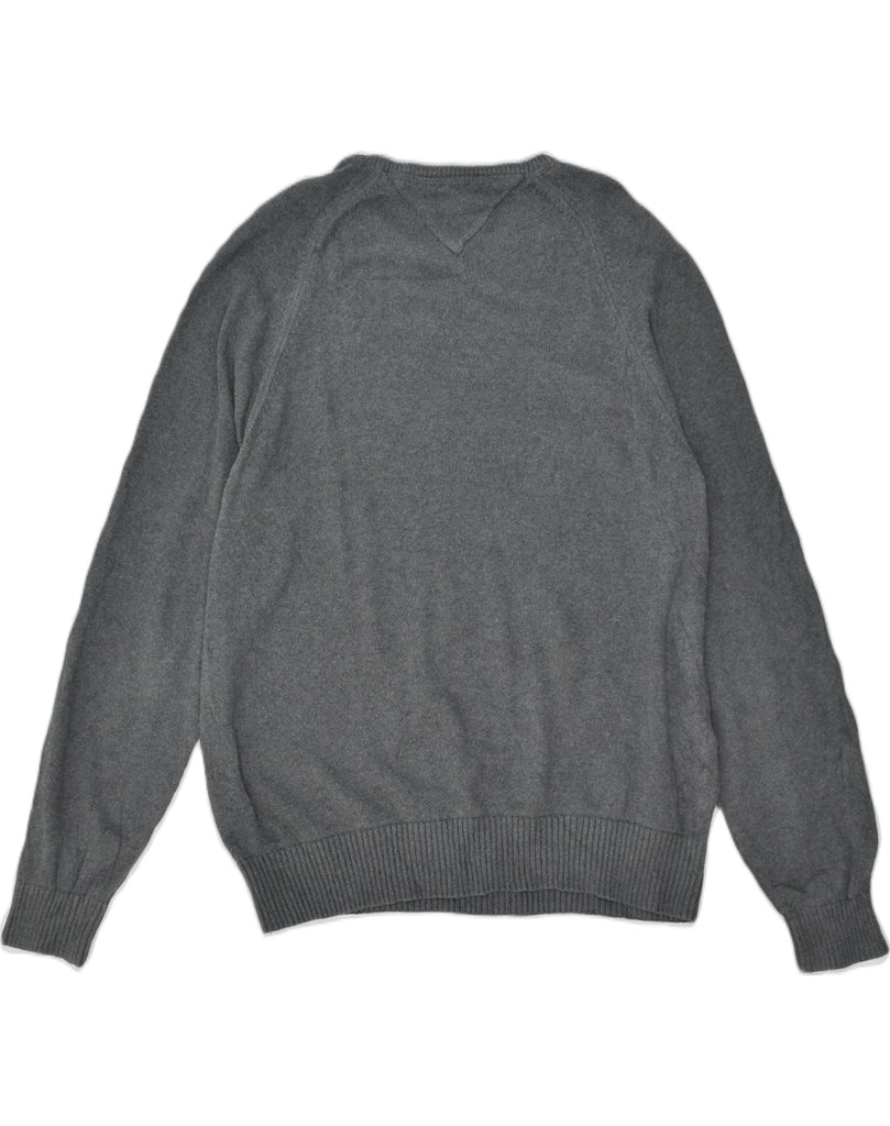 TOMMY HILFIGER Mens Crew Neck Jumper Sweater XL Grey Cotton | Vintage Tommy Hilfiger | Thrift | Second-Hand Tommy Hilfiger | Used Clothing | Messina Hembry 