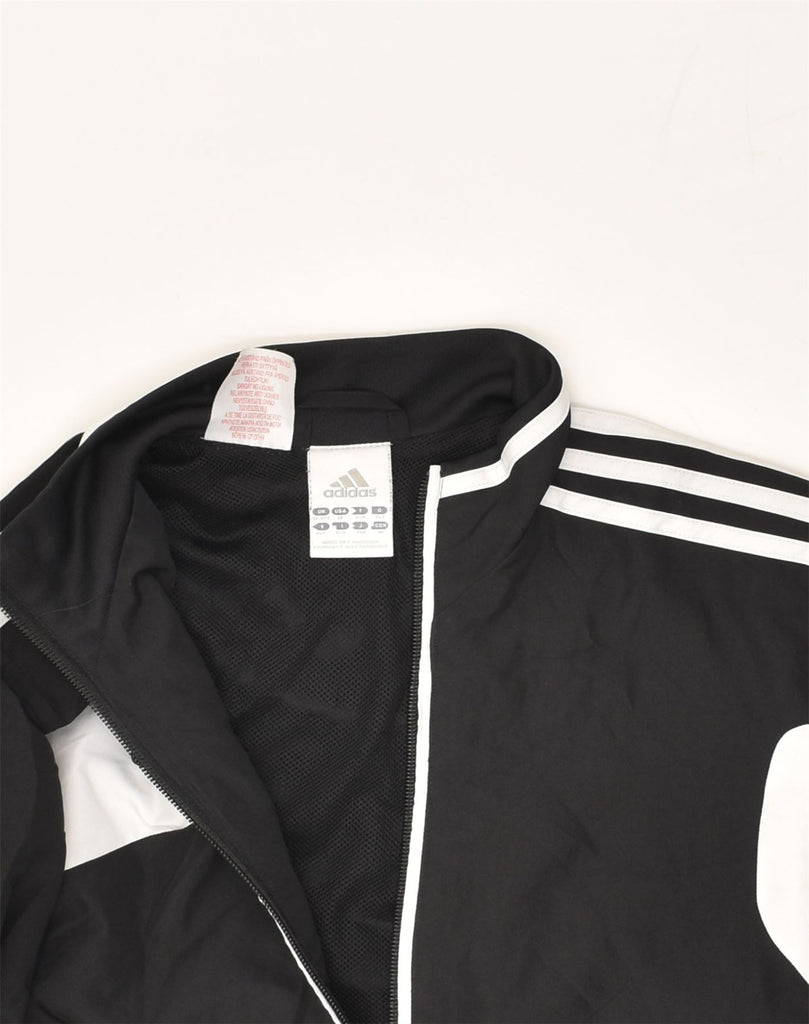 ADIDAS Boys Tracksuit Top Jacket 11-12 Years Black Polyester | Vintage Adidas | Thrift | Second-Hand Adidas | Used Clothing | Messina Hembry 