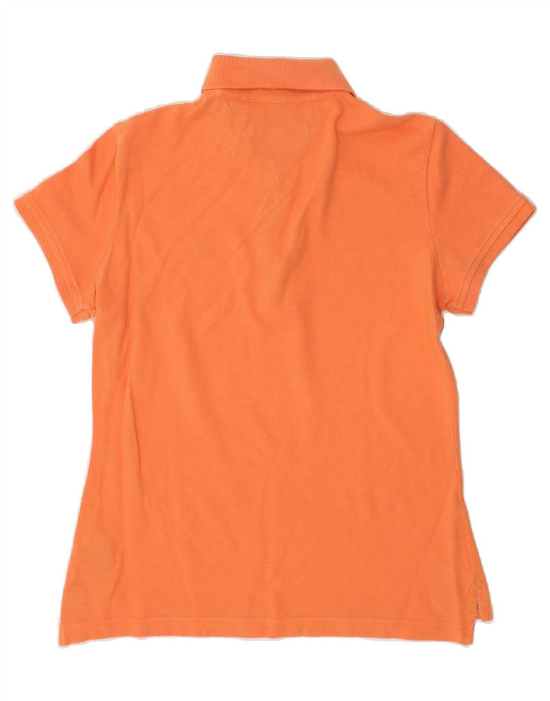 TOMMY HILFIGER Womens Polo Shirt UK 12 Medium Orange Cotton | Vintage Tommy Hilfiger | Thrift | Second-Hand Tommy Hilfiger | Used Clothing | Messina Hembry 