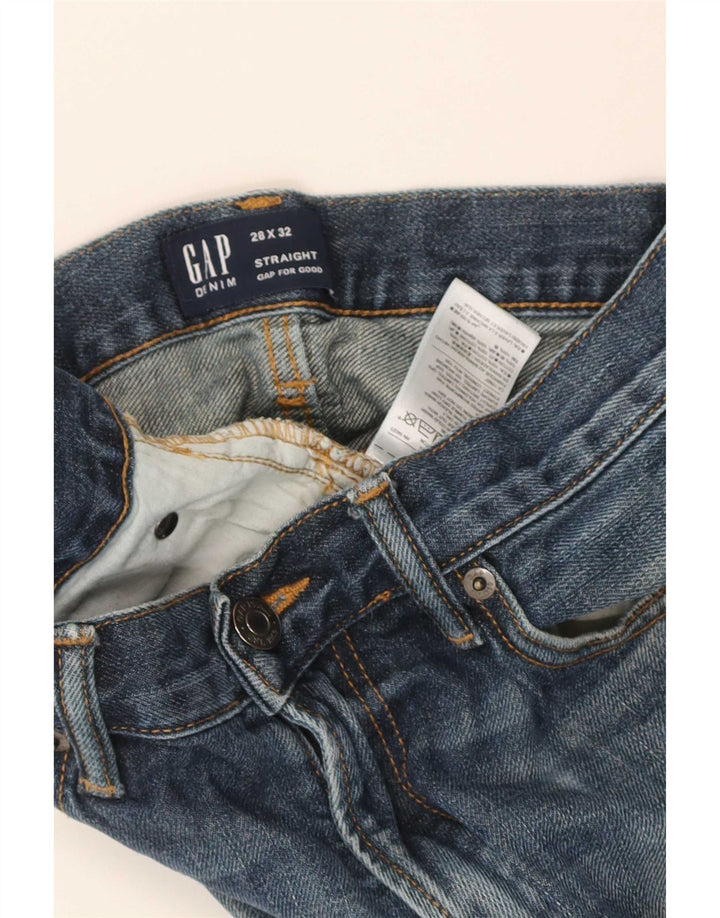 Gap Womens Distressed Straight Jeans  W28 L32 Blue Cotton