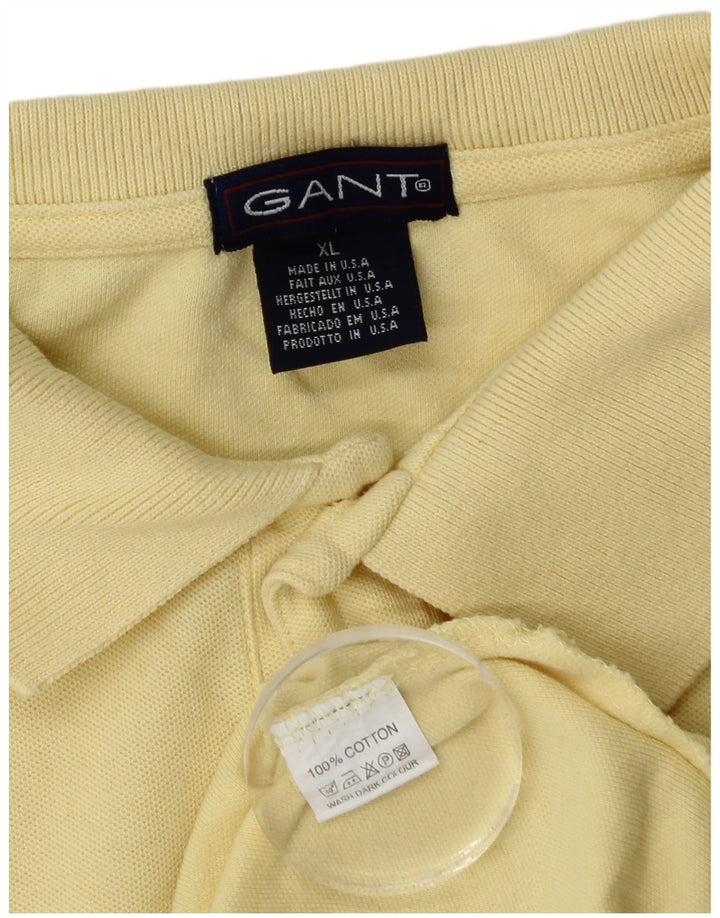 Gant Mens Polo Shirt XL Yellow Cotton