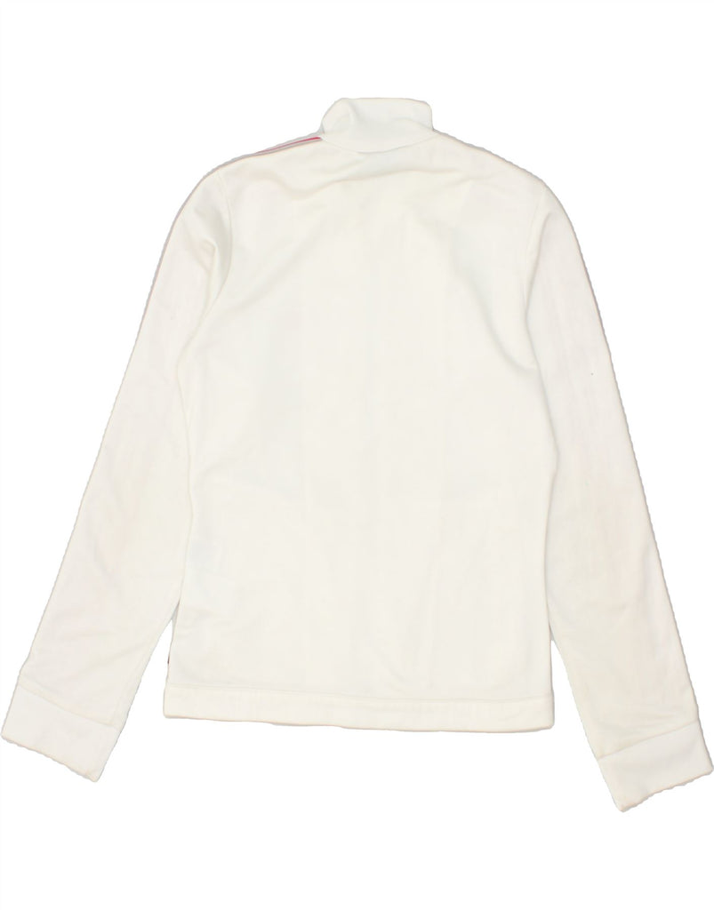 ADIDAS Girls Tracksuit Top Jacket 7-8 Years White Polyester | Vintage Adidas | Thrift | Second-Hand Adidas | Used Clothing | Messina Hembry 