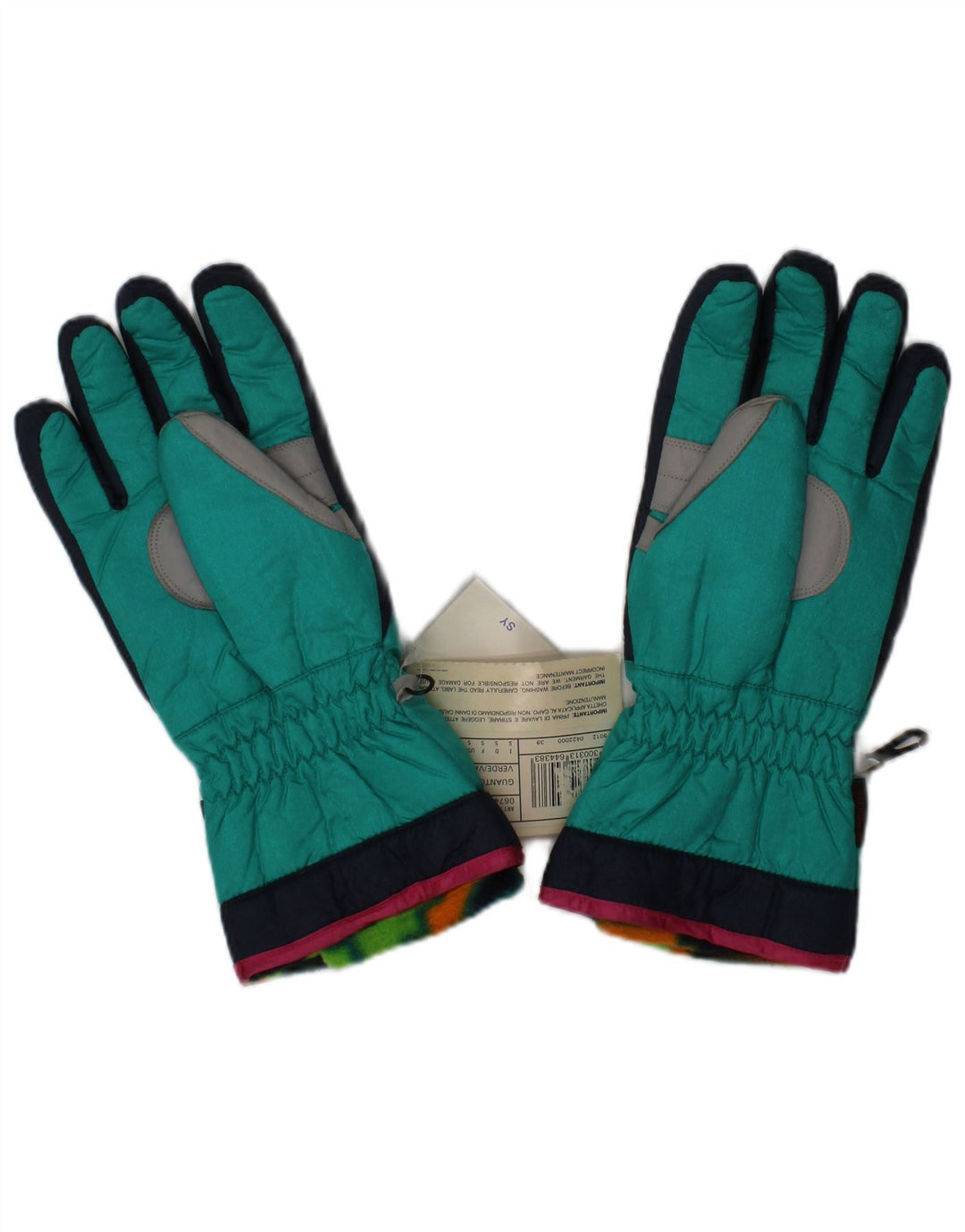 Fila Mens Ski Gloves Small Green Colourblock Polyester Winter