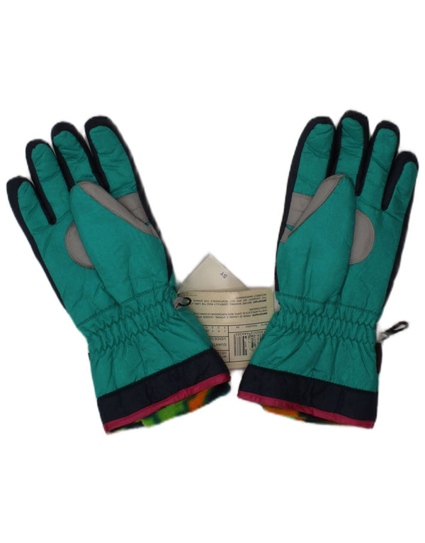 Fila Mens Ski Gloves Small Green Colourblock Polyester Winter