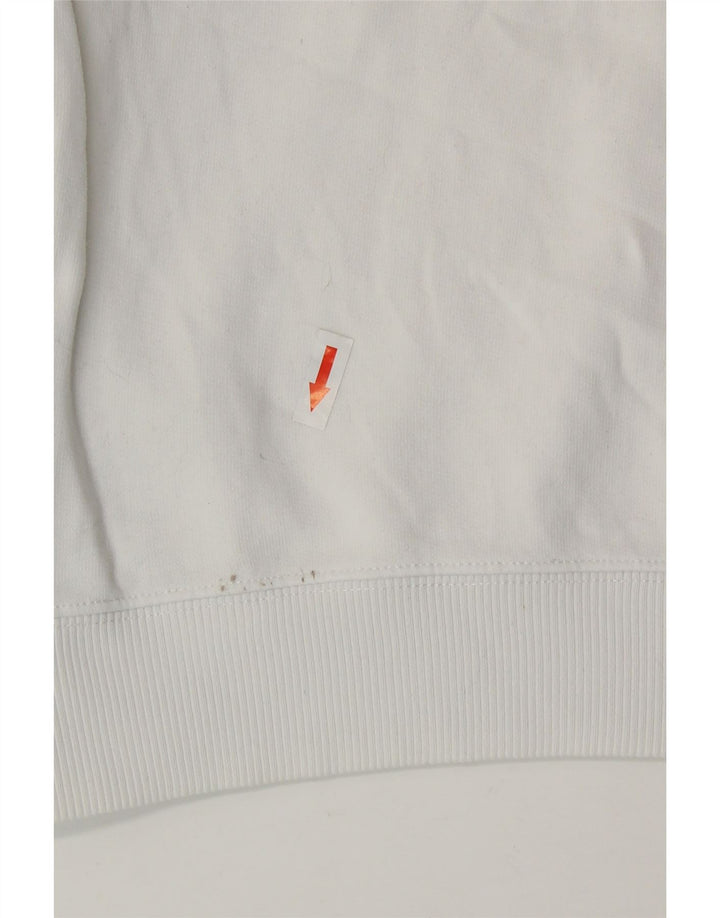 Calvin Klein Womens Graphic Sweatshirt Jumper UK 10 Small White Cotton
