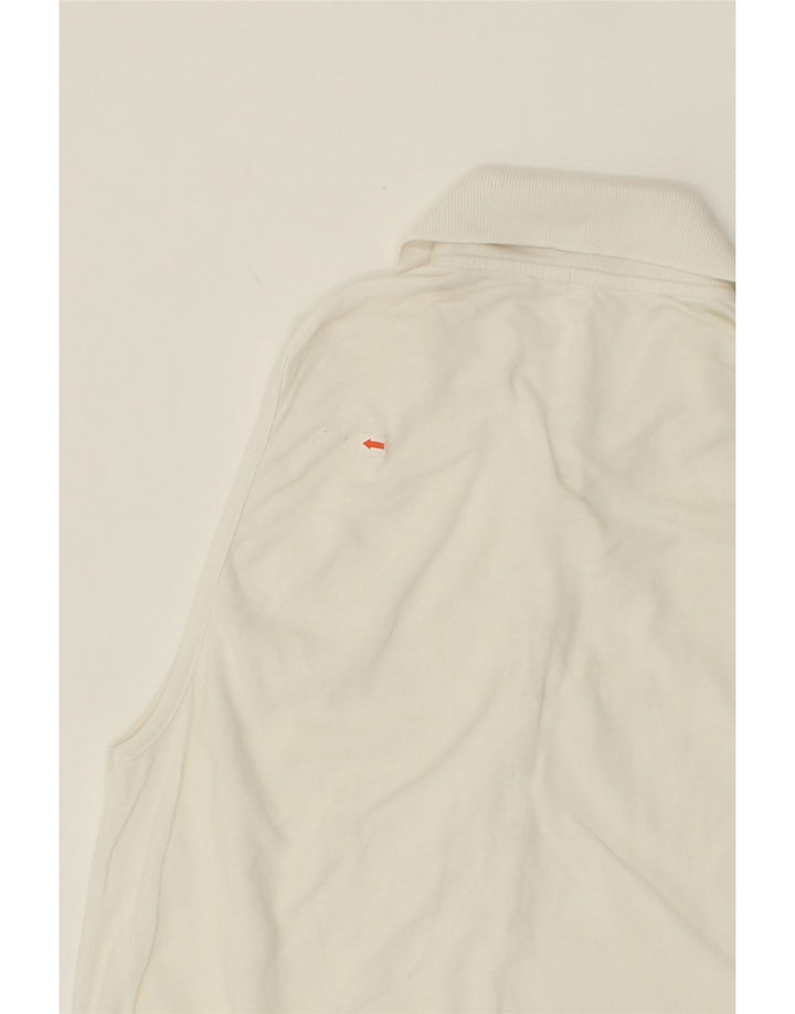 THINK PINK Womens Sleeveless Polo Shirt UK 14 Medium White Cotton Vintage Think Pink and Second-Hand Think Pink from Messina Hembry 