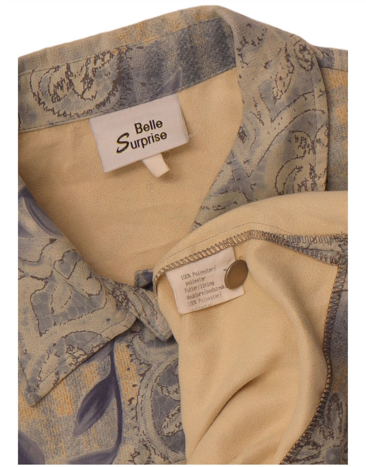 Belle Surprise Womens Gilet UK 14 Large Blue Floral Polyester