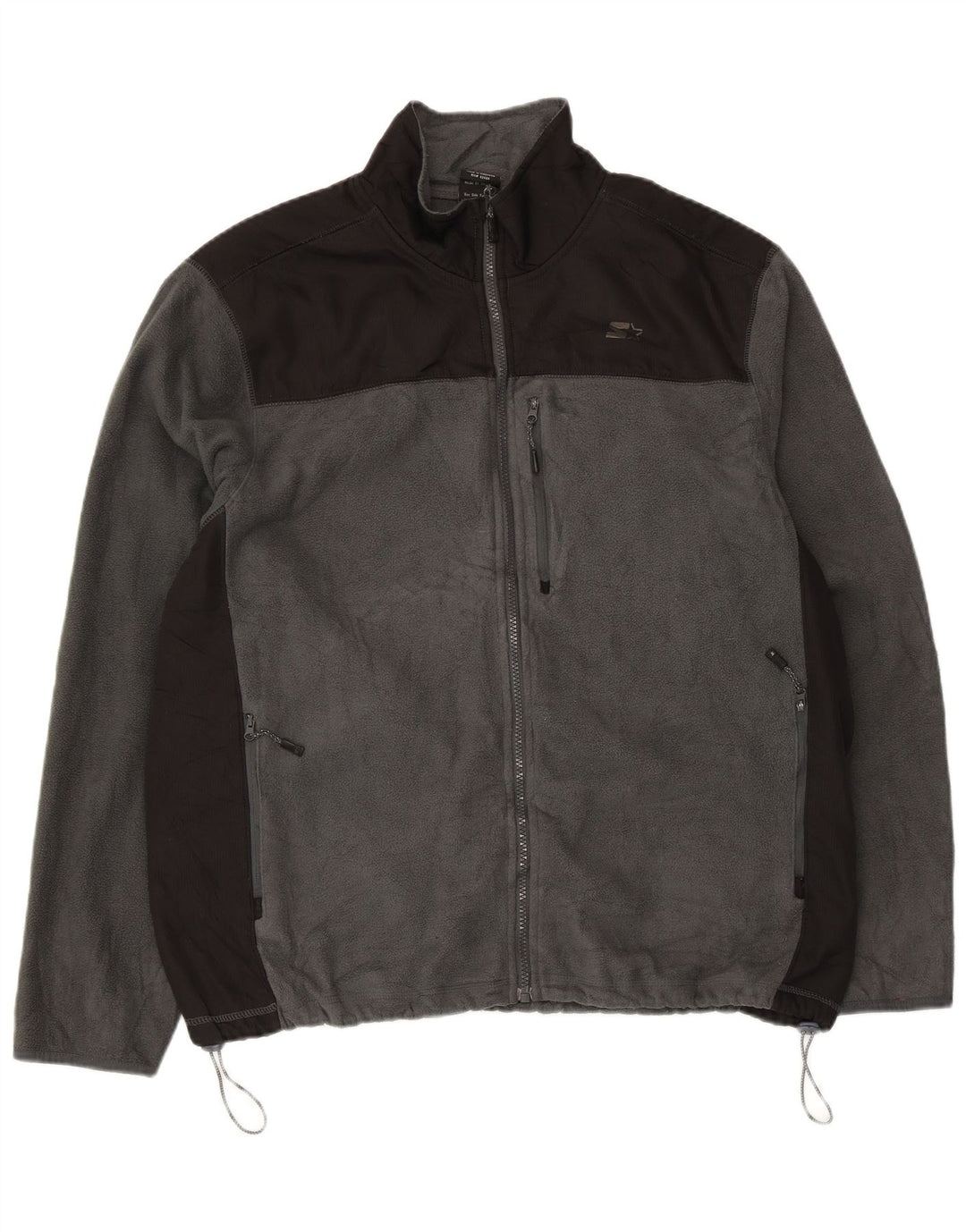 Starter Mens Fleece Jacket UK 42/44 Large Grey Colourblock Polyester
