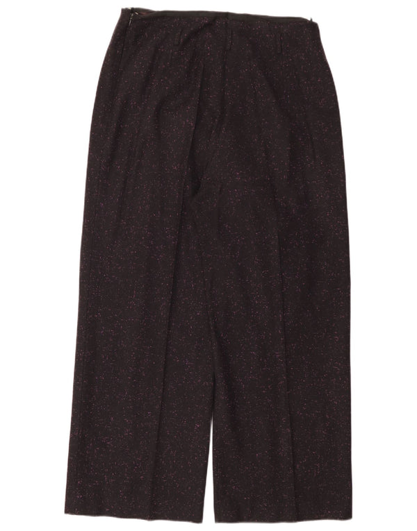 Jaeger Womens High Waist Suit Trousers UK 16 Large W36 L29 Black Flecked