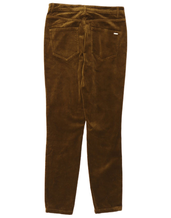 Massimo Dutti Womens Velvet Casual Trousers EU 38 Small W28 L27 Khaki