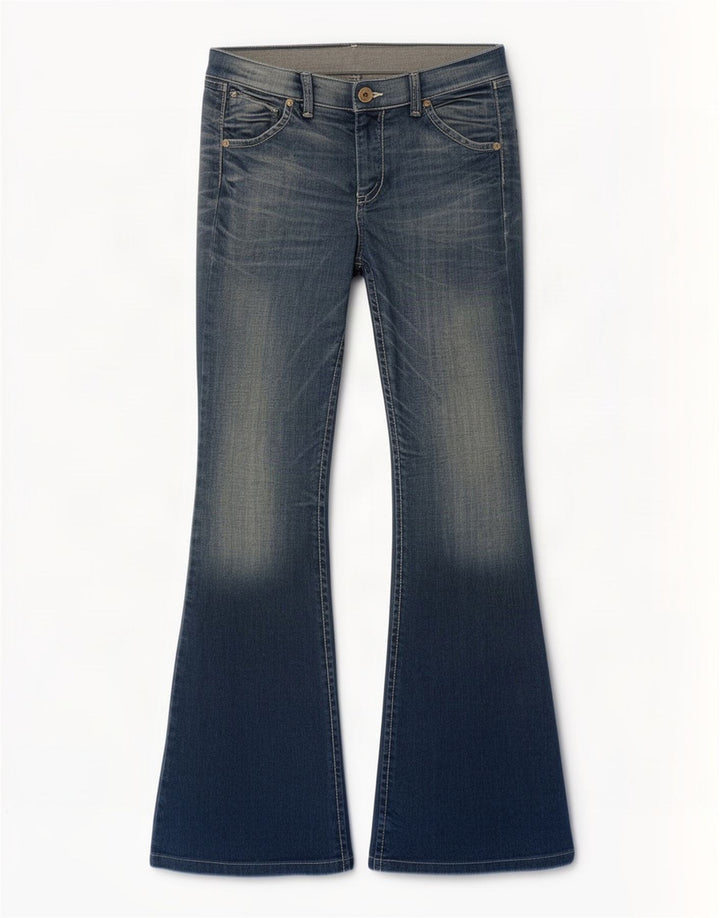 Benetton Womens Flared Jeans W32 L33 Blue