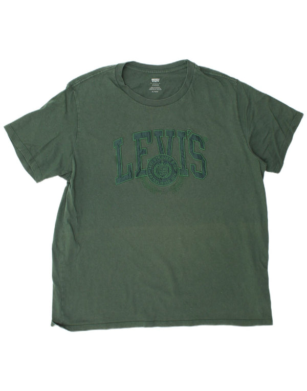 Levi's Mens Standard Graphic T-Shirt Top XL Green Cotton