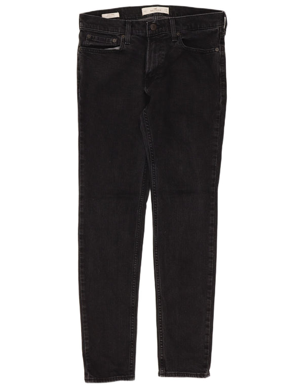 Hollister Mens Super Skinny Jeans W32 L32 Black Cotton