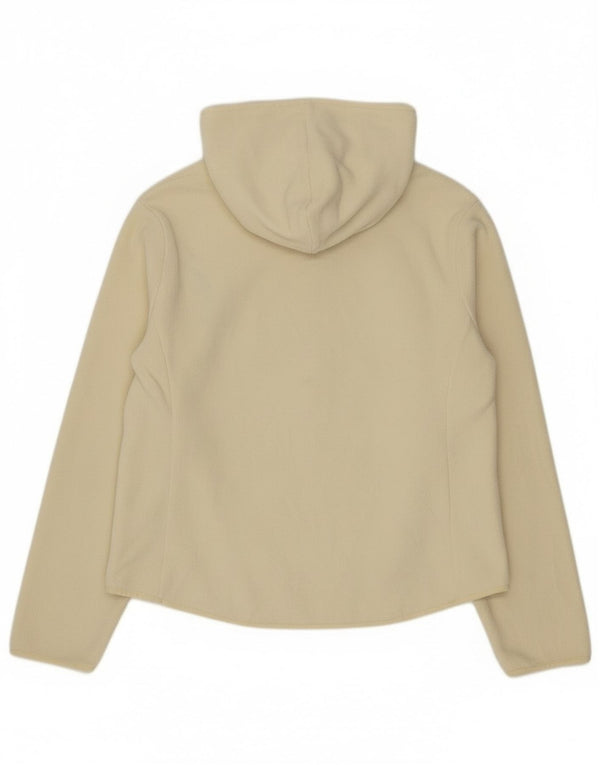 Calvin Klein Jeans Womens Hooded Fleece Jacket UK 18 XL Off White Polyester