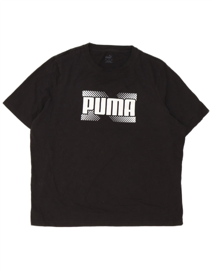 Puma Mens Graphic T-Shirt Top 2XL Black Cotton
