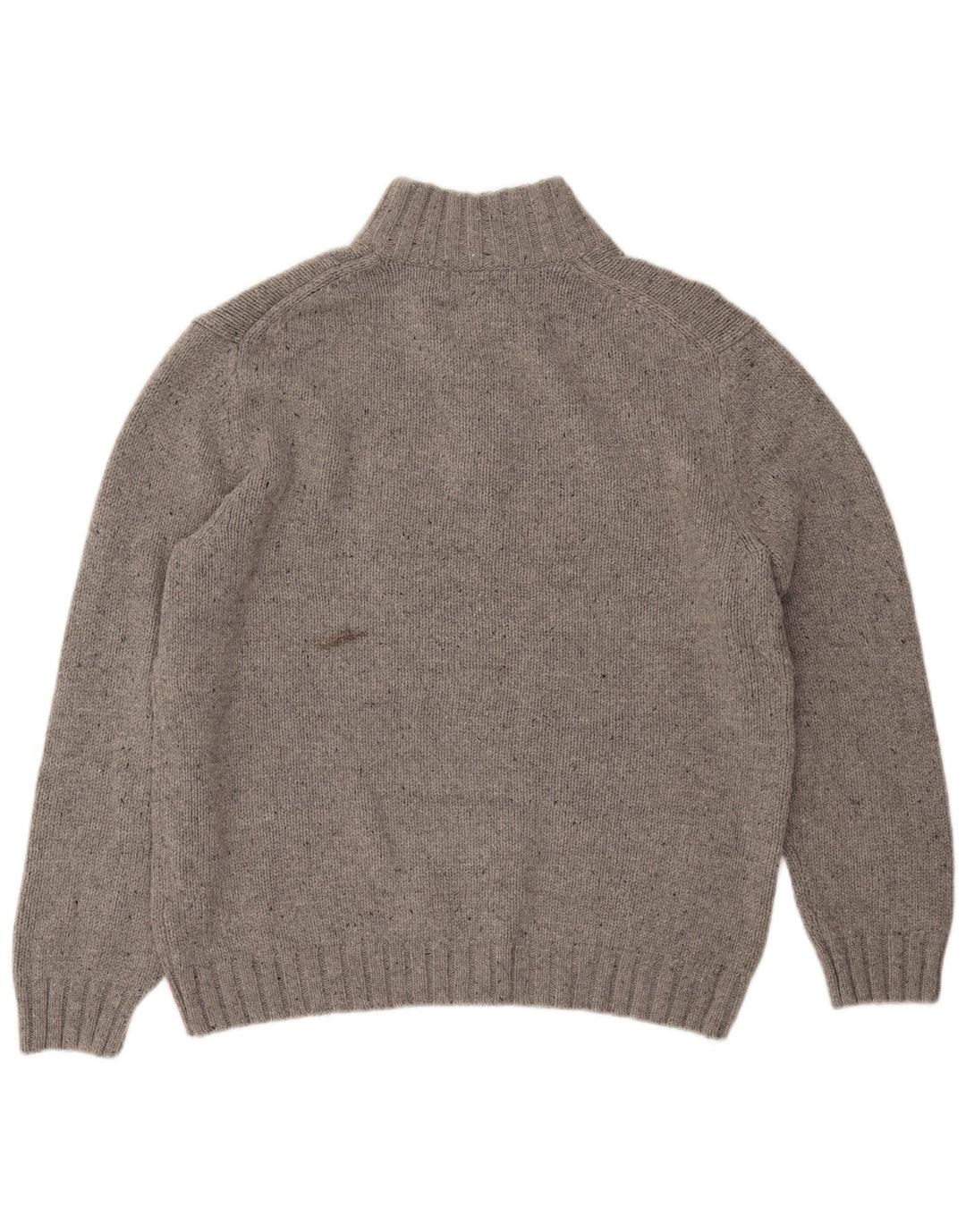 NAUTICA Mens Button Neck Jumper Sweater XL Grey Flecked Acrylic