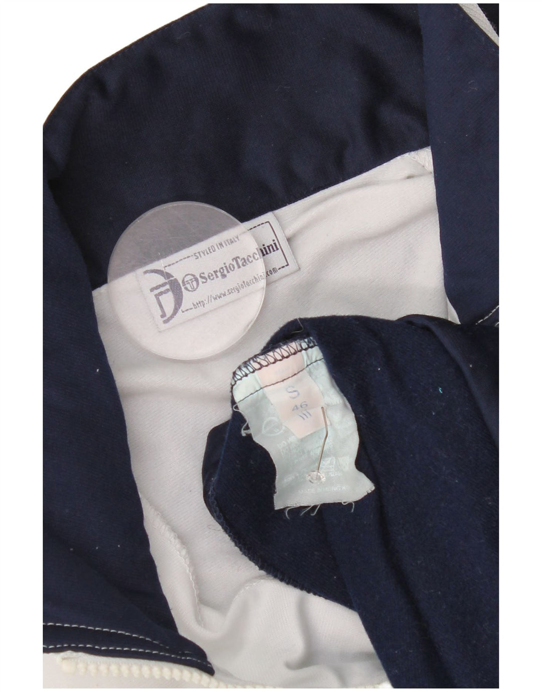 Sergio Tacchini Mens Tracksuit Top Jacket Small Navy Blue Colourblock