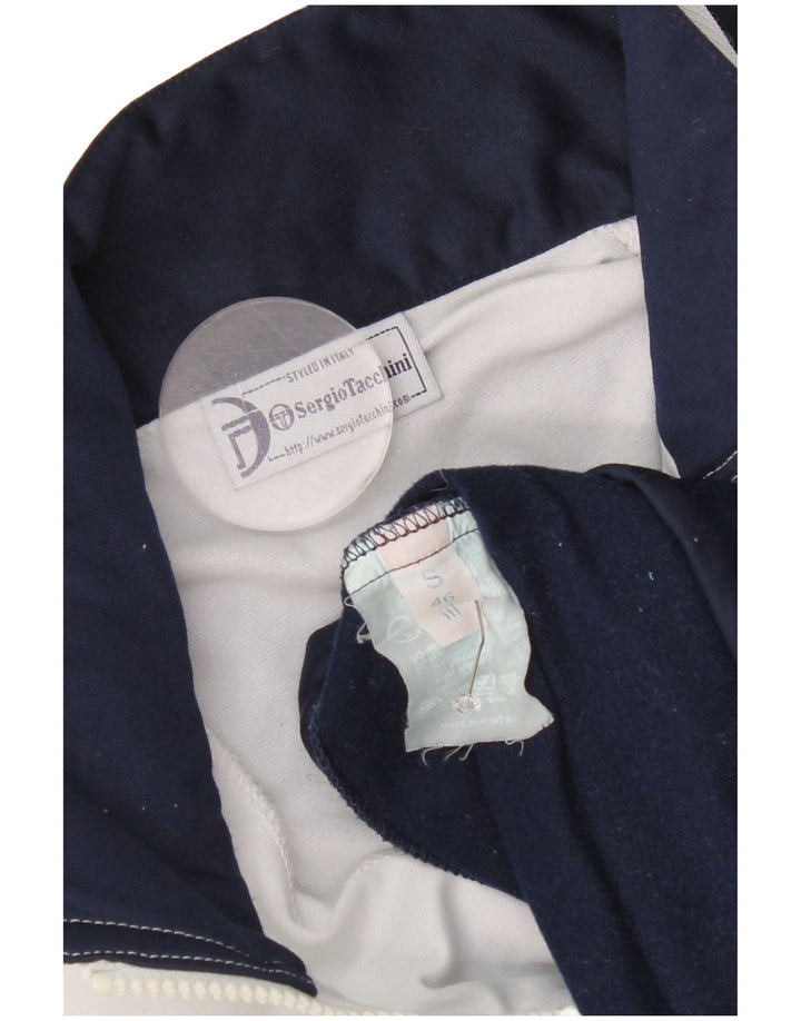 Sergio Tacchini Mens Tracksuit Top Jacket Small Navy Blue Colourblock