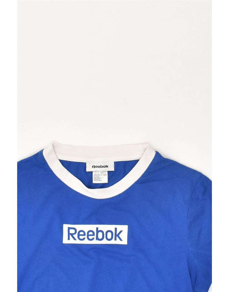 REEBOK Boys Graphic T-Shirt Top 8-9 Years Small Blue Cotton | Vintage Reebok | Thrift | Second-Hand Reebok | Used Clothing | Messina Hembry 